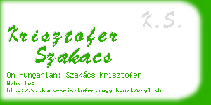 krisztofer szakacs business card